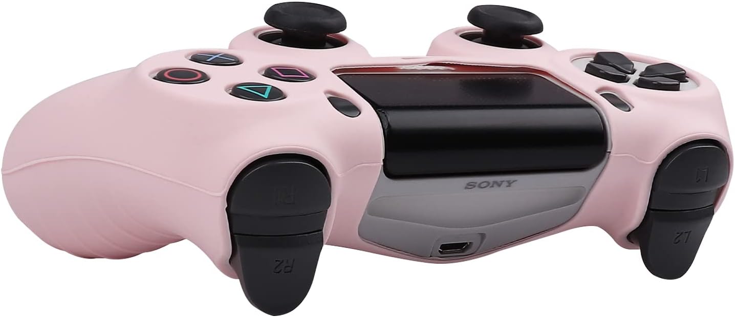 RALAN Pink Controller Skins for PS4, Silicone Controller Cover Skin Protector Compatible with PS4 Slim/PS4 Pro Controller (Pink Pro Thumb Grip x 6,Skull Cap Grip x 2)(Camouflage Pink+White Pink - Image 3