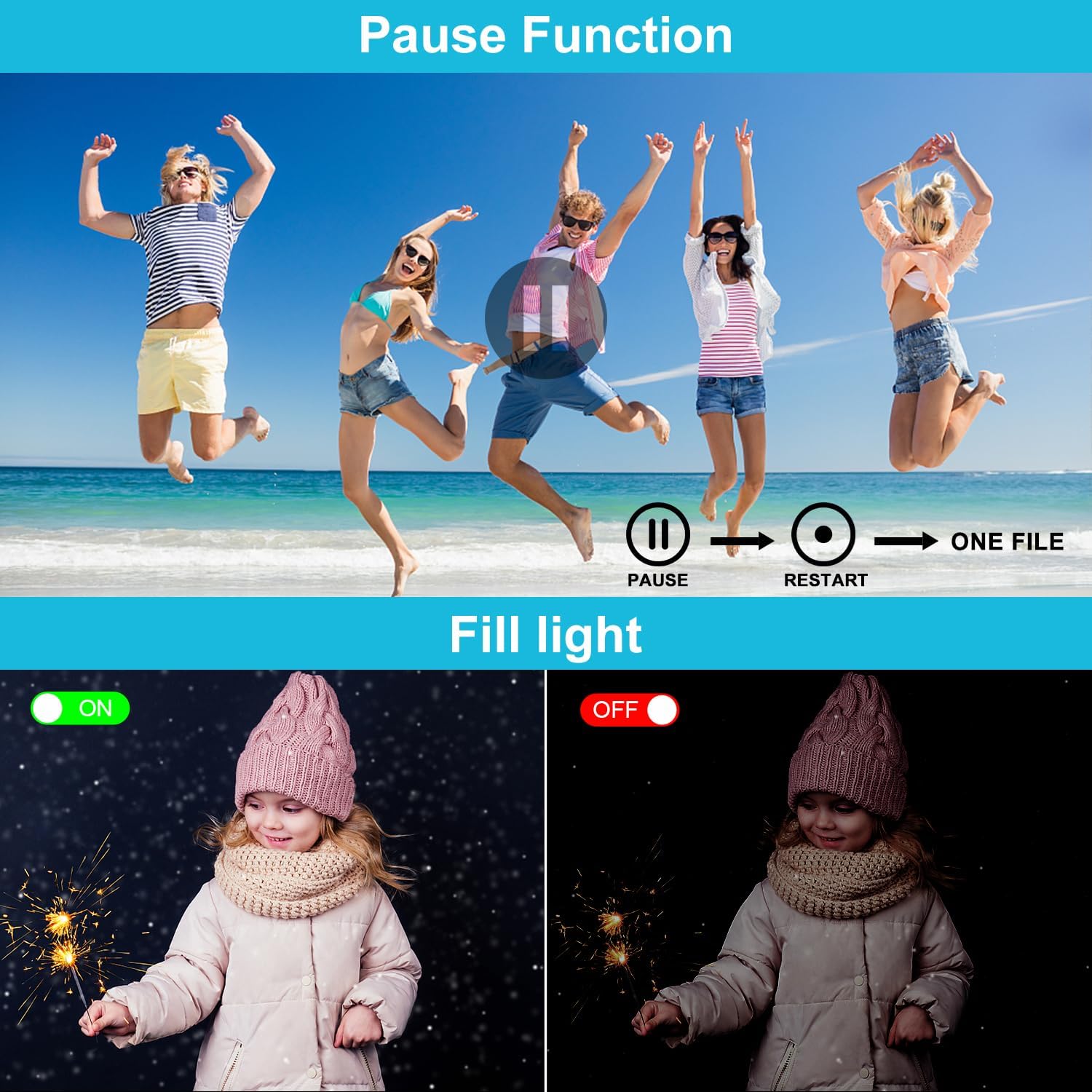 Video Camera Camcorder HD 4K 48MP Digital Cameras Recorder for YouTube TikTok 3 Inch 270 Degree Rotation Screen 18X Zoom Vlogging Camcorders for Kids,Teens,Students,Beginners,Elders - Image 4