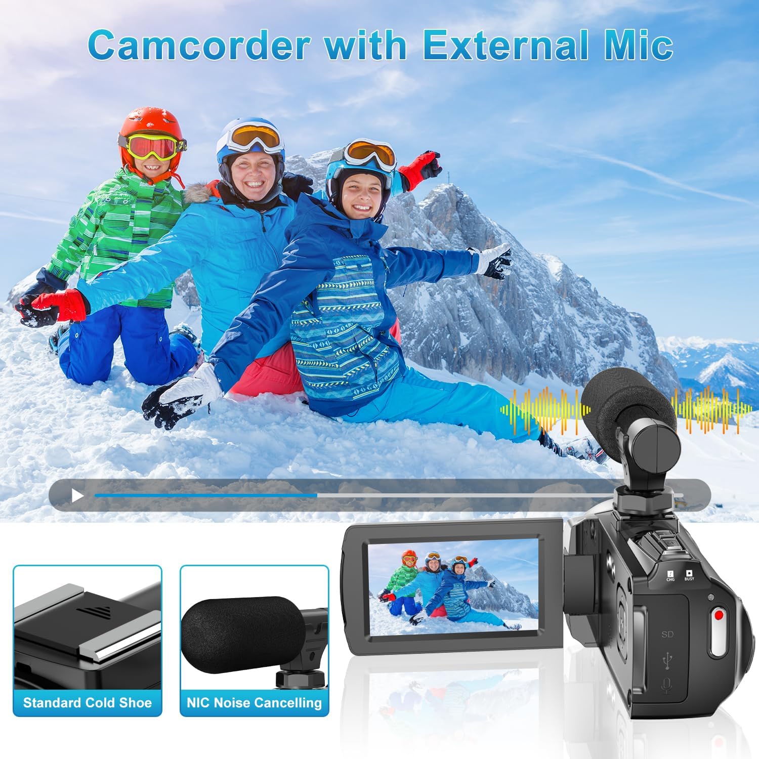 Video Camera Camcorder HD 4K 48MP Digital Cameras Recorder for YouTube TikTok 3 Inch 270 Degree Rotation Screen 18X Zoom Vlogging Camcorders for Kids,Teens,Students,Beginners,Elders - Image 5