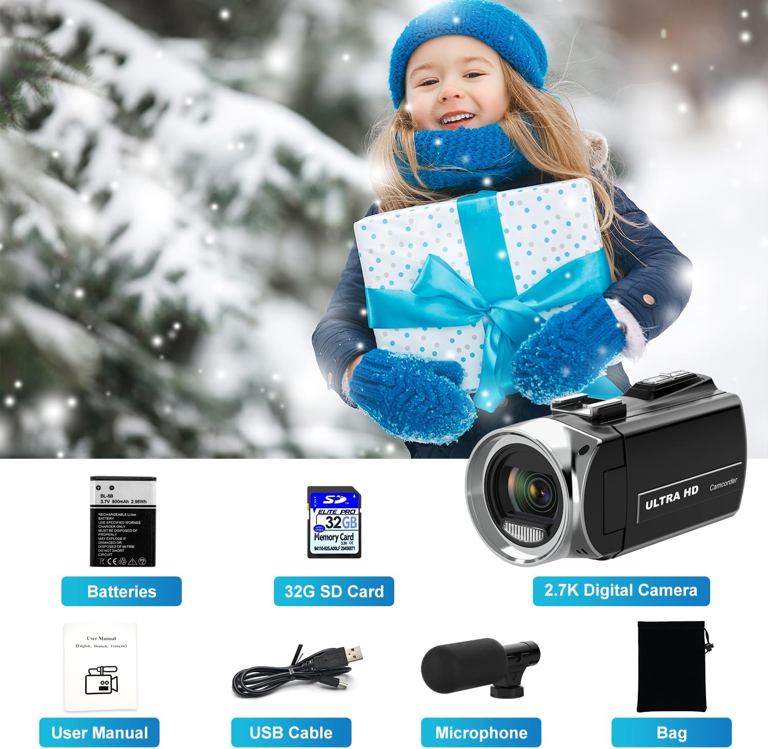 Video Camera Camcorder HD 4K 48MP Digital Cameras Recorder for YouTube TikTok 3 Inch 270 Degree Rotation Screen 18X Zoom Vlogging Camcorders for Kids,Teens,Students,Beginners,Elders - Image 7