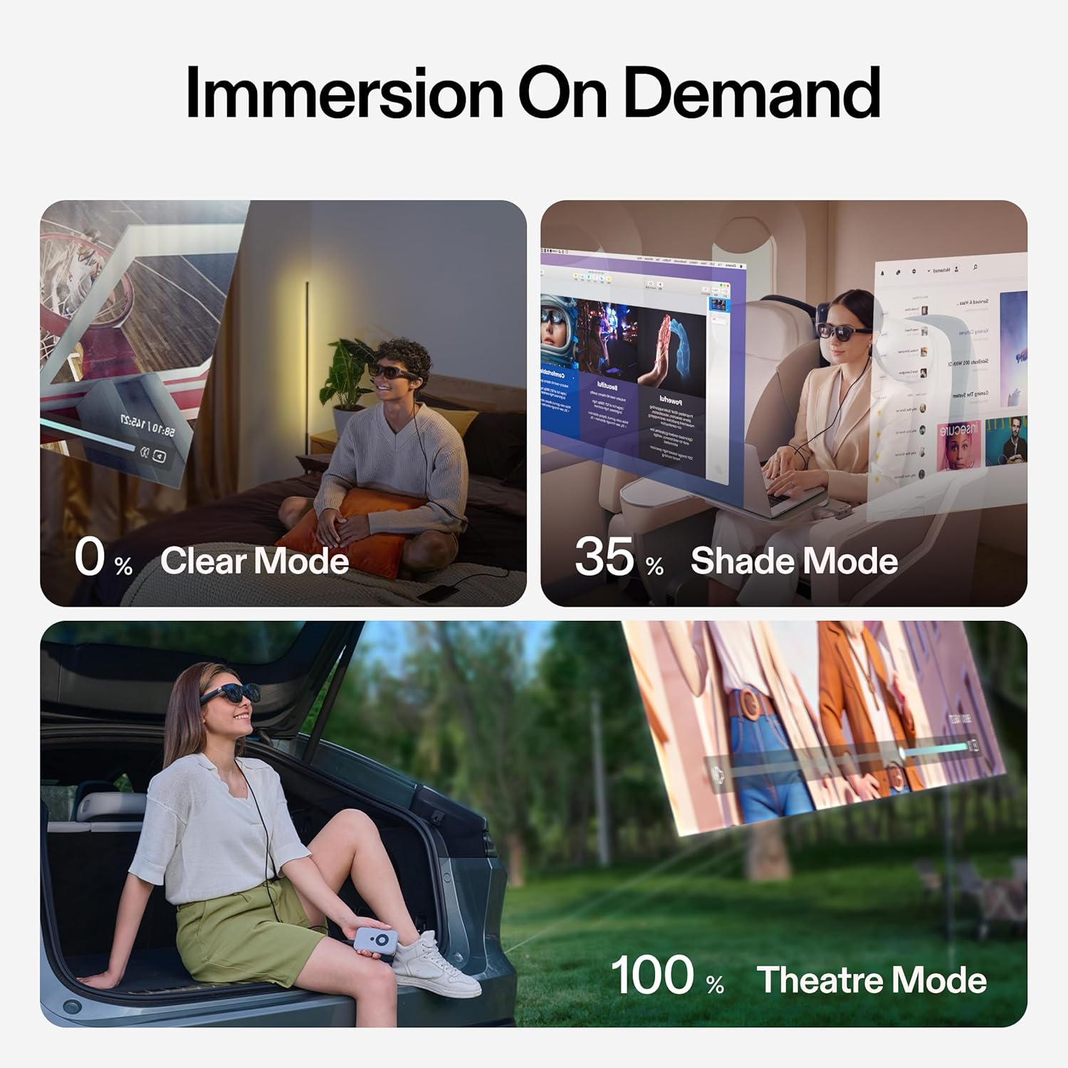 XREAL Air 2 Pro AR Glasses|46° FOV, 130" 120Hz HD Display, True Colors, Cinematic Sound, All-Day Comfort. Compatible with iPhone 16/15, Steam Deck, ROG, Mac, PC, Android & iOS - Image 5