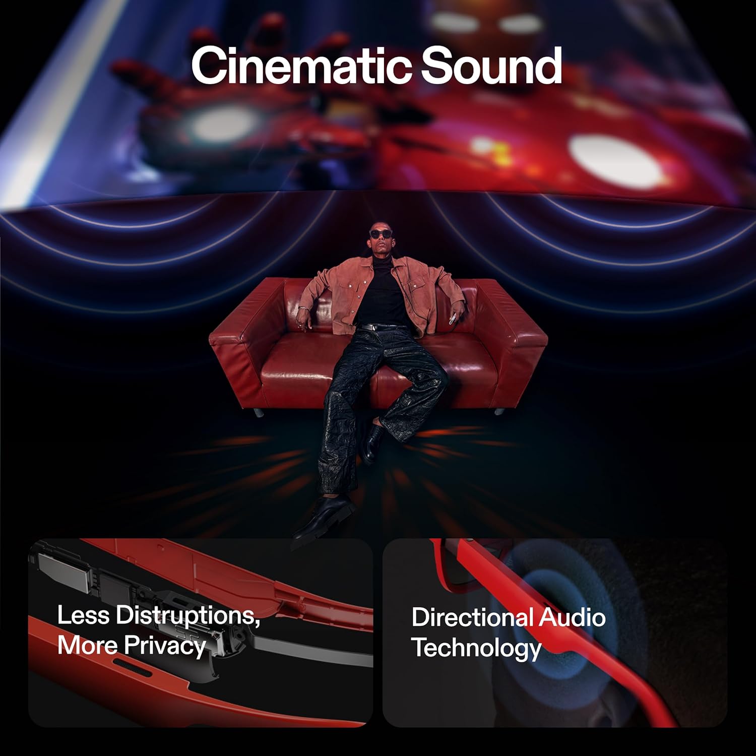 XREAL Air 2 Pro AR Glasses|46° FOV, 130" 120Hz HD Display, True Colors, Cinematic Sound, All-Day Comfort. Compatible with iPhone 16/15, Steam Deck, ROG, Mac, PC, Android & iOS - Image 6