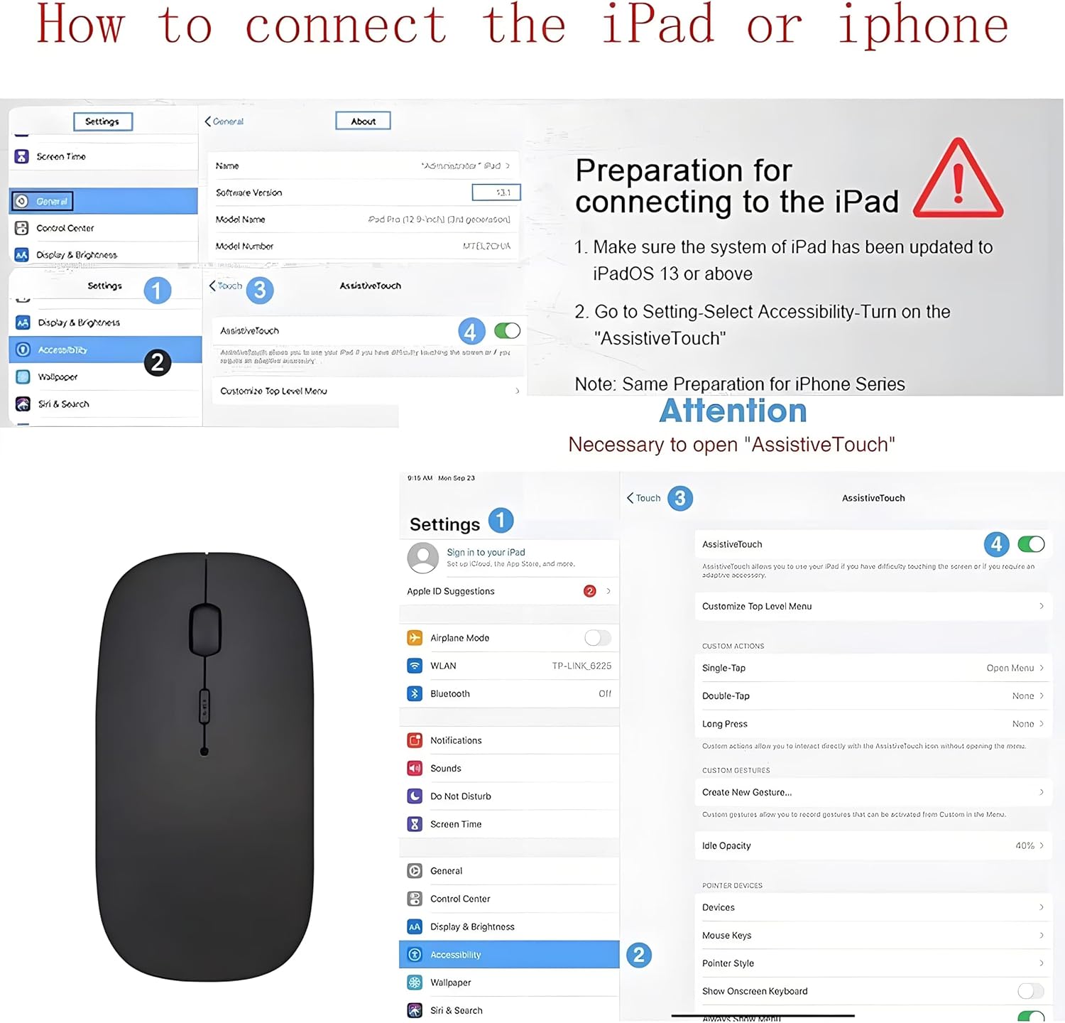 ZERU Bluetooth Mouse,Rechargeable Wireless Mouse for MacBook Pro/MacBook Air,Bluetooth Wireless Mouse for Laptop/PC/Mac/iPad pro/Computer - Image 2